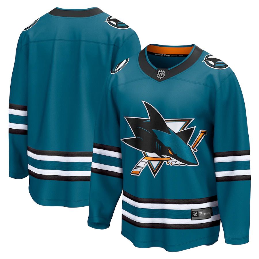 Men San Jose Sharks Fanatics Branded Teal Home Breakaway NHL Jersey